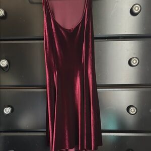 Elegant Burgundy Velvet Dress